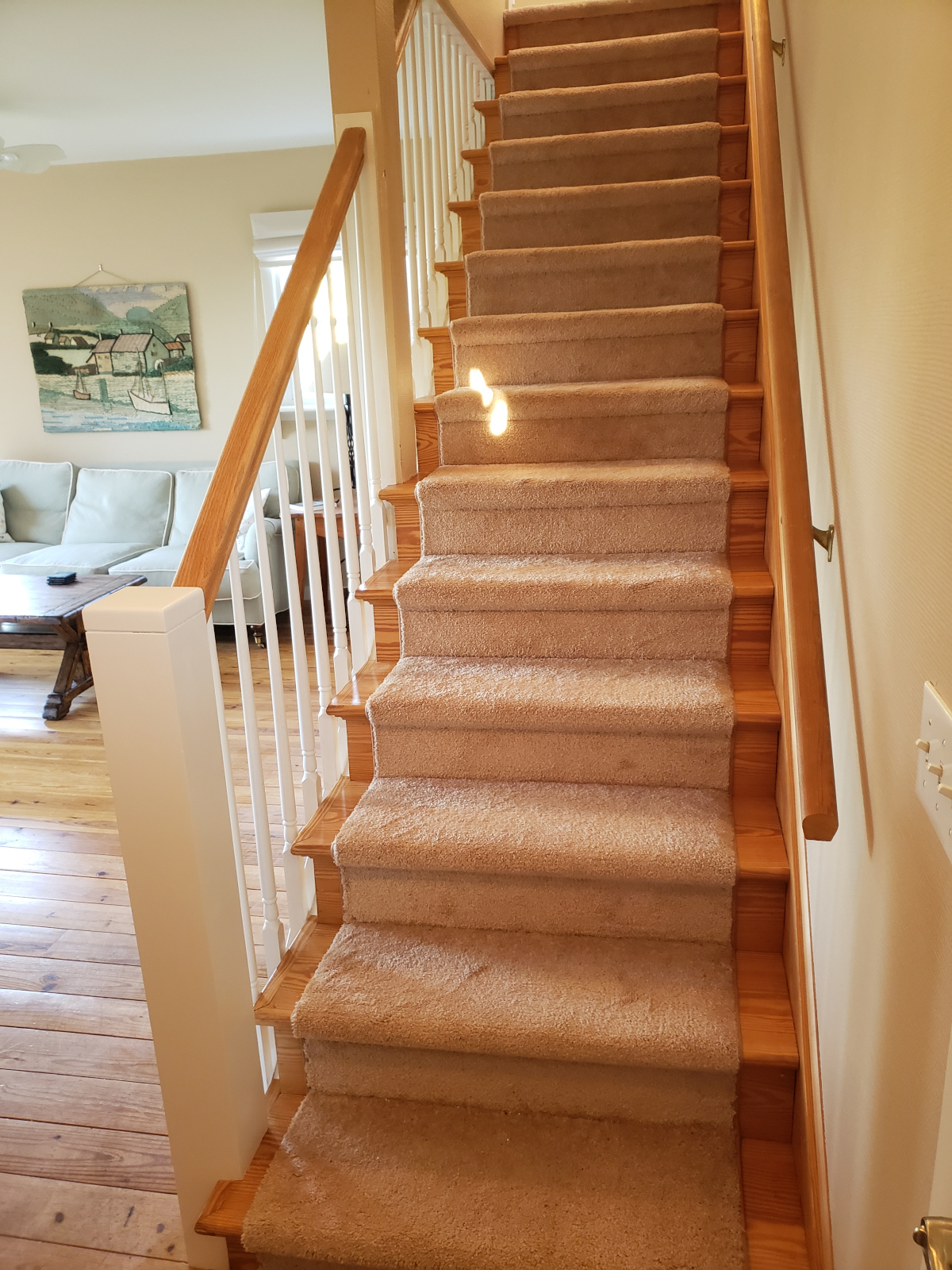 Completed hand rail base view